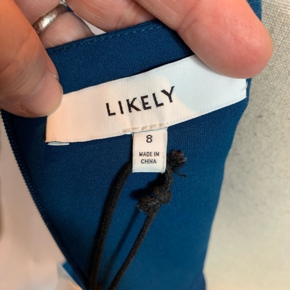 NWT Likely Sheila Asymmetrical Mini Dress Cerulean Blue  8 - Picture 8 of 11